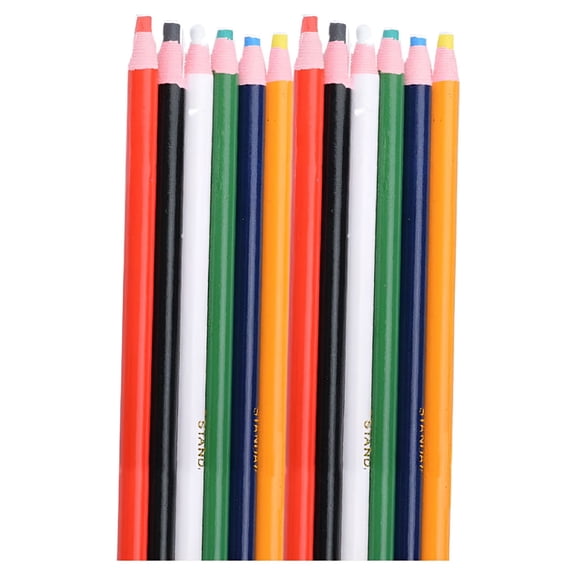 EXLEAF 12 Pcs Tailors Chalk,Fabric Pencils for Precise Marking,Sewing Chalk for Tailors(Mixed Colors)