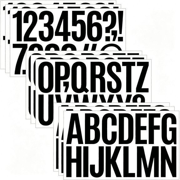 CCOCC 144 Pcs 3 Inch Vinyl Waterproof Letter Stickers,9 Sheets Self-Adhesive Alphabet Number Stickers for Mailbox,Signs,Window,Door,Address Number (Black,3 Inch)
