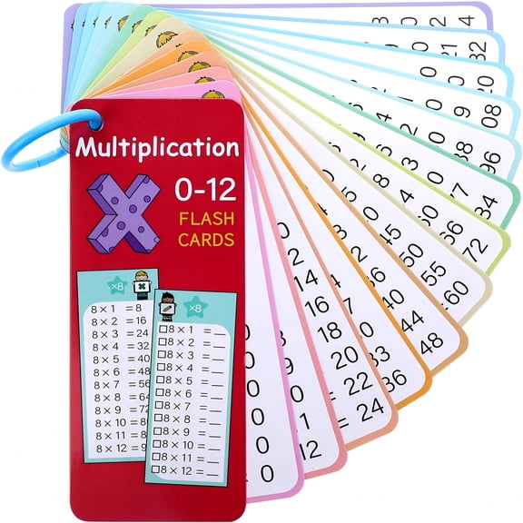 CCOCC 14pcs Multiplication Flash Cards 0-12 Times Table Flash Cards Math Flashcards for 1st to 3rd Grades Multiplication Game Math Learning Aids