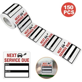 CCOCC 150 PCS Car Oil Change Sticker Auto Service Reminder Roll,Clear Window Lite Stock 150 Labels Next Service Due Sticker,Removable Vinyl Stickers,2 x 2 inches