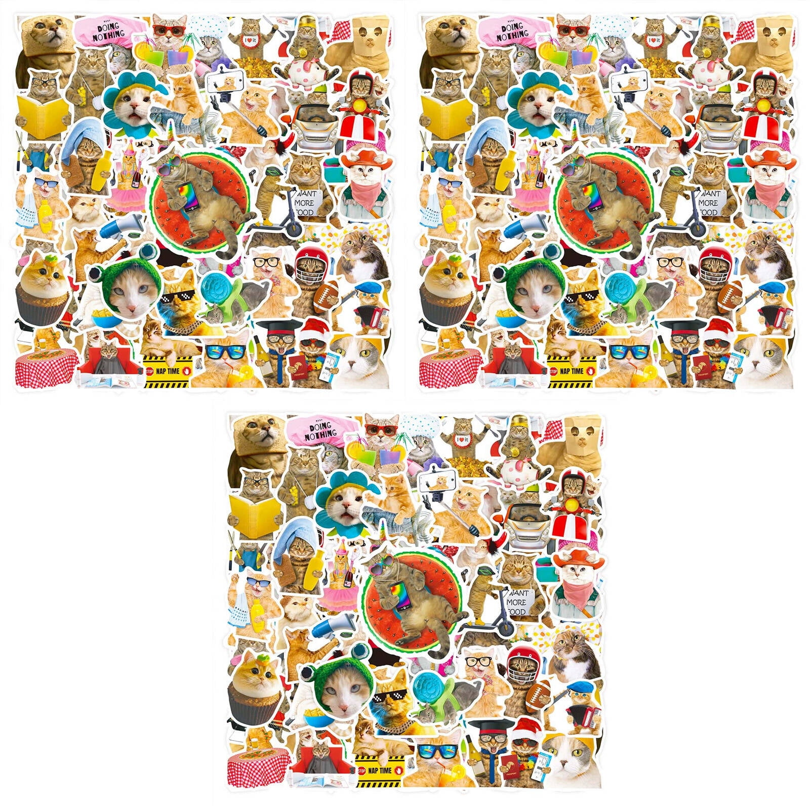 CCOCC 150 Pcs Cat Stickers,Self-Adhesive Cat Stickers Funny Stickers,Waterproof Decorative Design Meme Stickers,Style10