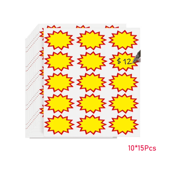 CCOCC 150 Pcs Garage Sale Stickers,Yard Sale Stickers with Large Blank Writing Space,Self-adhesive Price Label Sticker