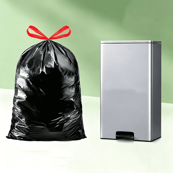 CCOCC 16 Gallon 132 Counts Strong Drawstring Trash Bags Garbage Bags by Bathroom Trash Can Bin Liners, Plastic Bags for Home Office Kitchen, 16 Gallon Trash Bags White