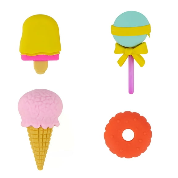 CCOCC 16 Pack Mini Food Shape Erasers,Cute Puzzle Ice Cream Donut Pencil Erasers,Desk Pet Erasers for Fun Games Prizes Reward Party Favors