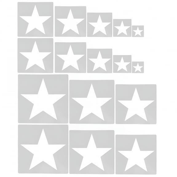 CCOCC 16 Pcs Star Stencil Reusable Paint Stencils Star Drawing Stencils For Painting On Wood Craft Canvas Fabric Home Wall Decoration
