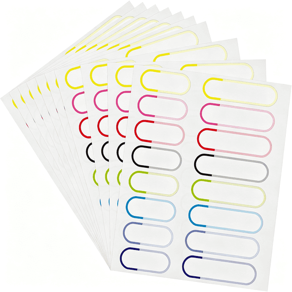 CCOCC 160Pcs Water Bottle Name Tag Stickers Waterproof Daycare Labels for School Supplies Water Bottle Sippy Cup Assorted Sizes Colors Label (Blank)