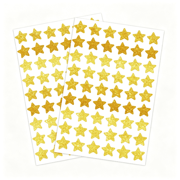 CCOCC 1620 Holographic Foil Small Gold Star Stickers for Kids Reward,Behavior Chart,Student Planner and School Classroom,Vinyl Stickers 0.6" Diameter