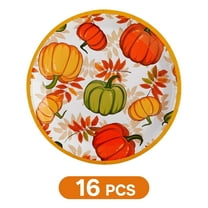 ACDANC 16Pcs Halloween Plates, 7" Pumpkin Pattern Disposable Plates for Halloween, Style1