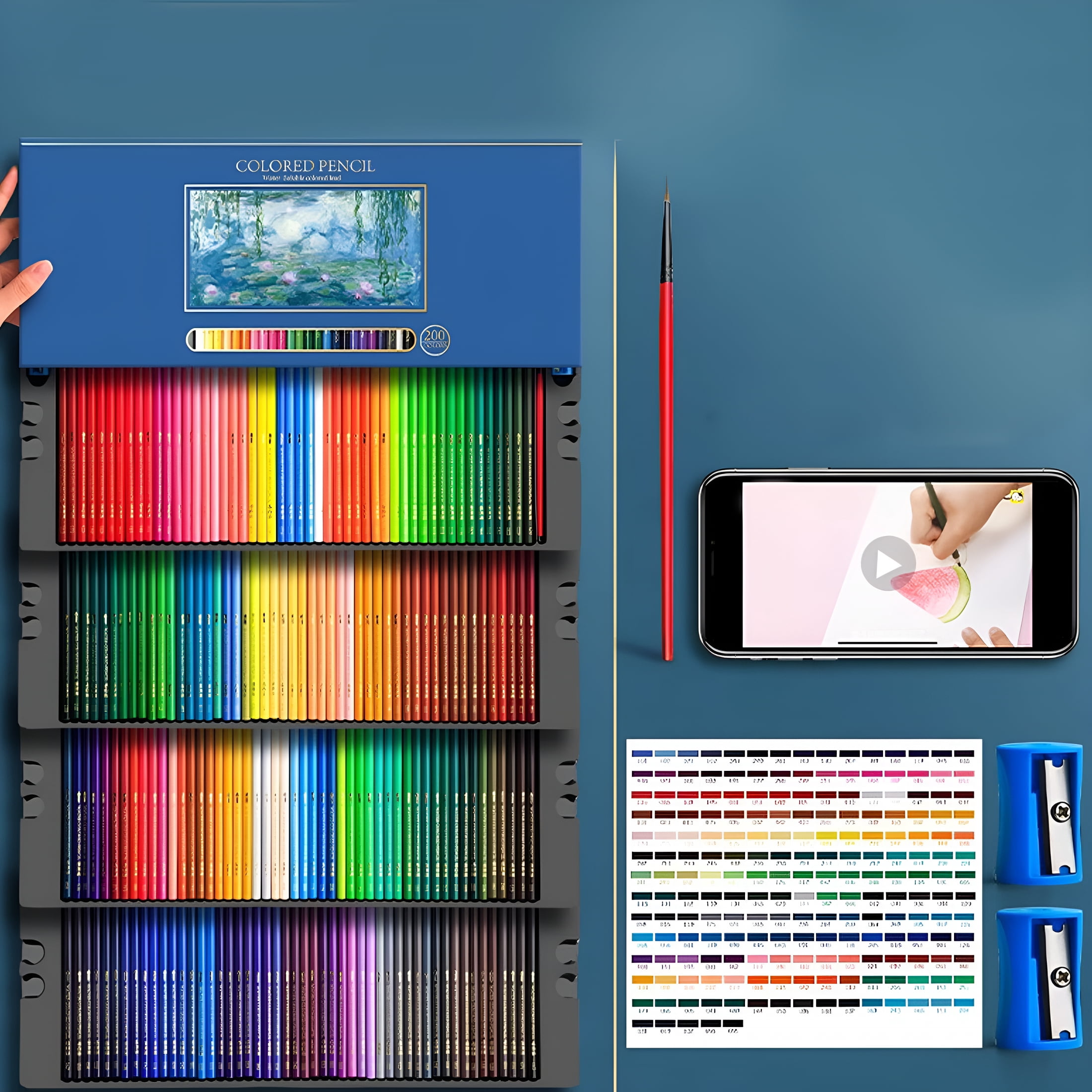 CCOCC 180-Color Artist Colored Pencils Set for Adult Coloring Books, Soft Core, Professional Numbered Art Drawing Pencils with Gift Tin Box for Sketching Shading Blending Crafting