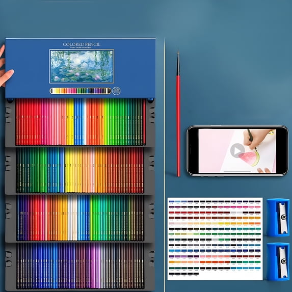 CCOCC 180-Color Artist Colored Pencils Set for Adult Coloring Books, Soft Core, Professional Numbered Art Drawing Pencils with Gift Tin Box for Sketching Shading Blending Crafting