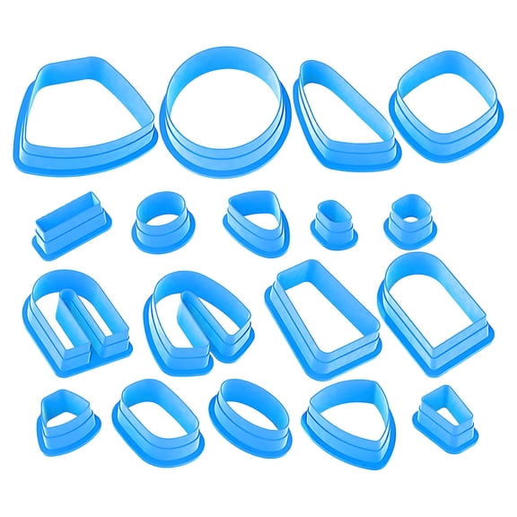 CCOCC 18Pcs Polymer Clay Jewelry Different Shapes Clay Cutting Tools,Blue
