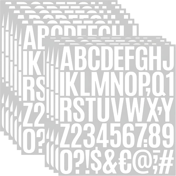 CCOCC 2 Inch Large Vinyl Letter&Number Stickers-10 Sheets of Self-Adhesive Alphabet,Mailbox Numbers&Symbols for Bulletin Boards,Crafts,Windows,Doors,Classroom&Home Decor-White