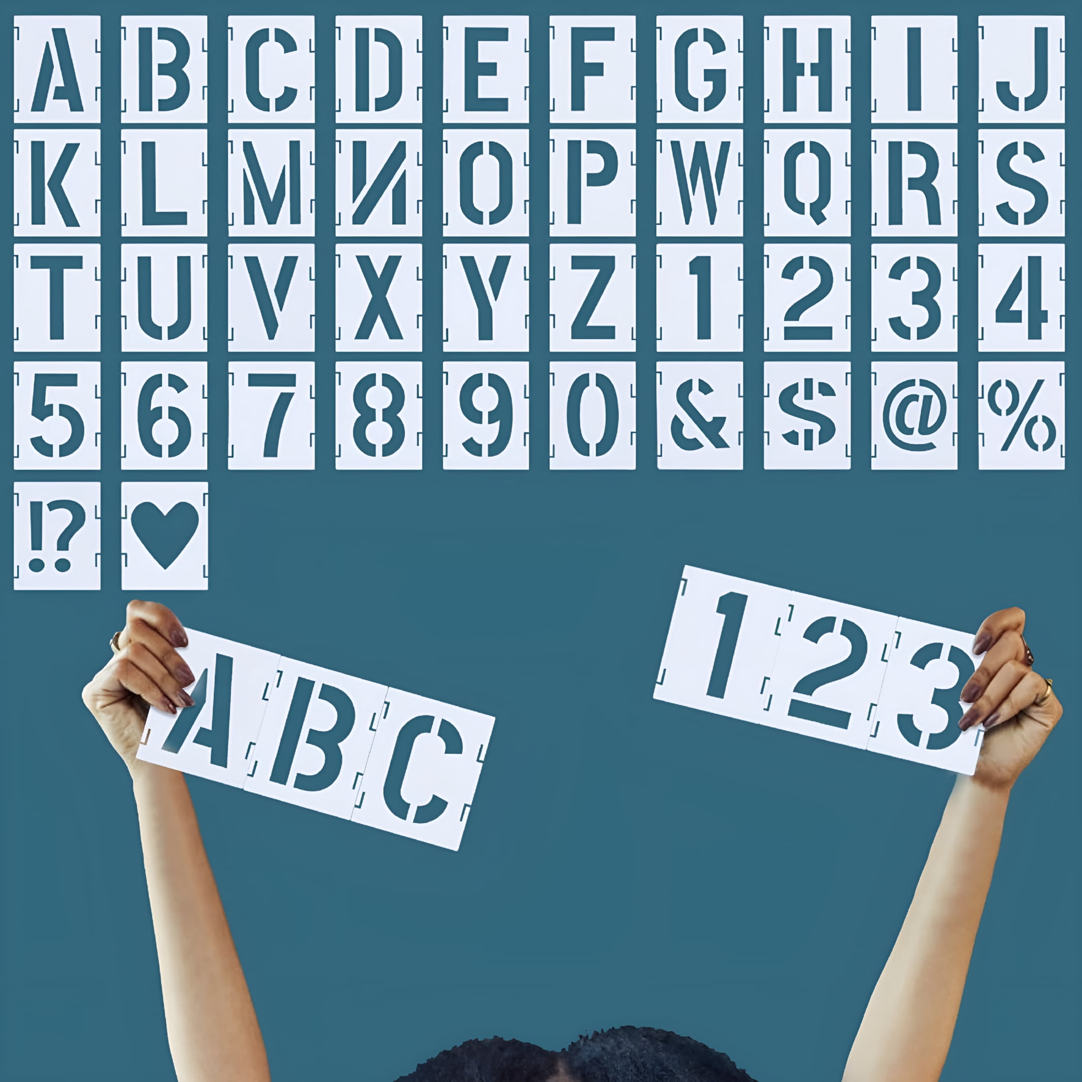 2 Inch Writing CCOCC, 2 Inch Letter Stencils Symbol Numbers Craft Stencils, 42 Pcs ...