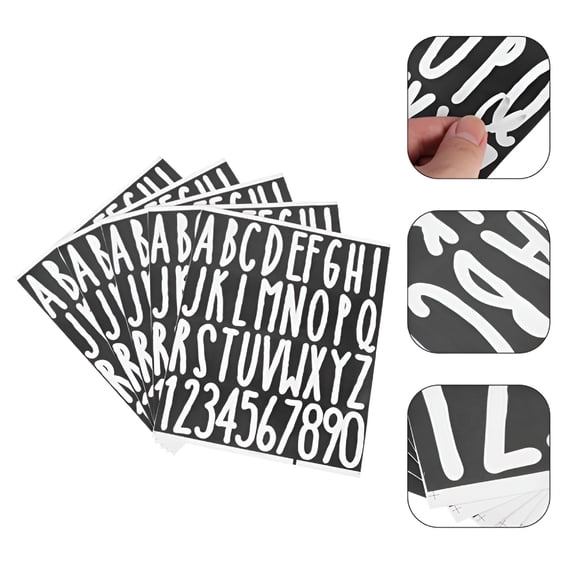 CCOCC 2 Inch Self-Adhesive Alphanumeric Mailbox Vinyl Waterproof and Oilproof PVC Self-Adhesive Label Sticker (White Letters) 5pcs