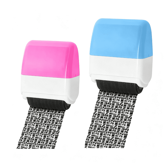 CCOCC 2 Pack Identity Theft Protection Roller Stamp - Confidential Privacy Stamp for Mail Address Id Blackout,Guard Your Personal Info with Security Ink Roller,Address Blocker for Privacy