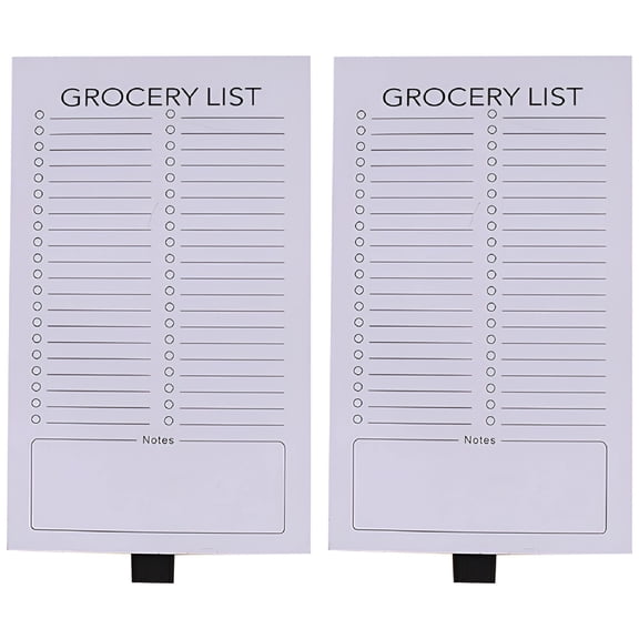 CCOCC 2-Pack Magnetic Grocery List Notepad, Fridge Memo Pad with Cartoon Design, Shopping & To-Do List