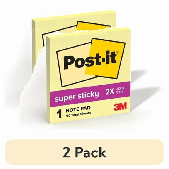 CCOCC (2 Pack) Note,Teacher Notes,Canary Yellow,3 In.X3 In,90 Sheet,1 Pad
