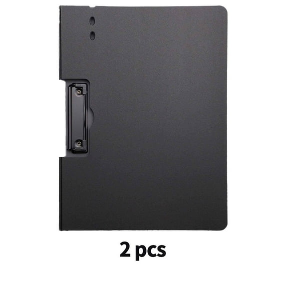CCOCC 2 Pcs Clipboard,Lacquered Metal Plate Clip Clipboard with Storage,Plastic Clip Board Standard A4 Letter Size,Black