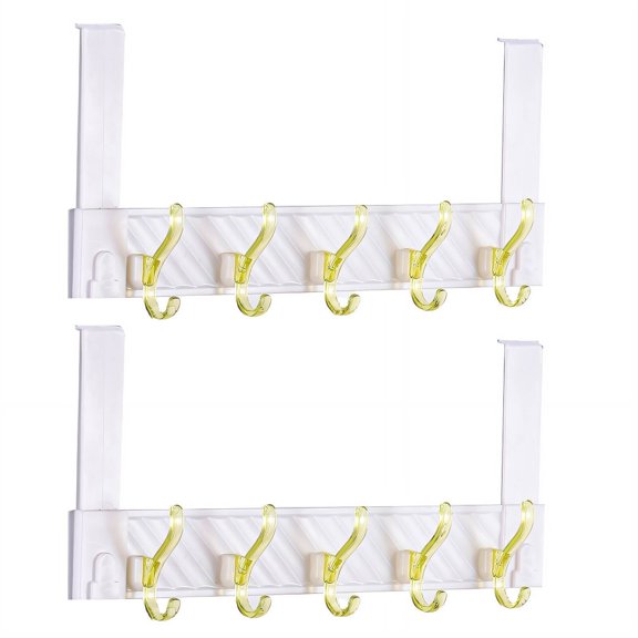 CCOCC 2 Pcs Over the Door Hooks Non-Invasive Installation,No Damage to Walls Or Doors Purse Hanger,Quick Installation for Those in Need of Fast Solutions Plastic