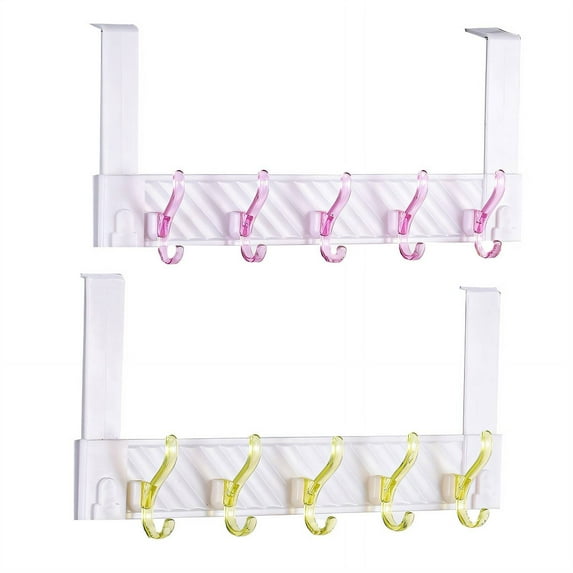 CCOCC 2 Pcs Over the Door Hooks Perfect for Renters Or People Who Move Frequently Command Hooks,Affordable and Effective Solution for Home Organization Plastic
