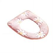 CCOCC 2 Pcs Heated Toilet Seat,Flannels Toilet Seat,Warm and Hygiene Toilet Seat Round,Brown