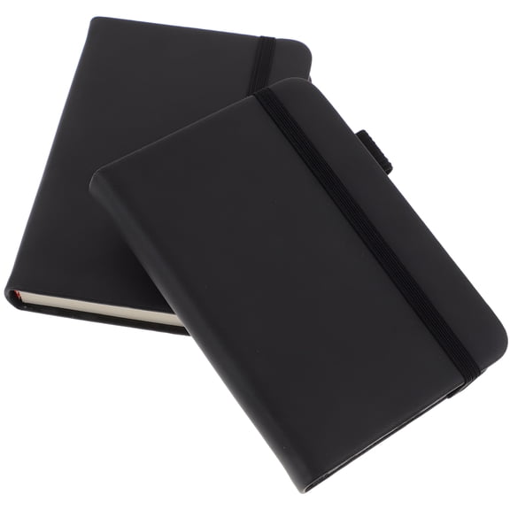 CCOCC 2 Pcs Journal Small Notepad Pocket Size Mini Notebooks Leather Horizontal Grid Office Supplies Ruled Hardcover