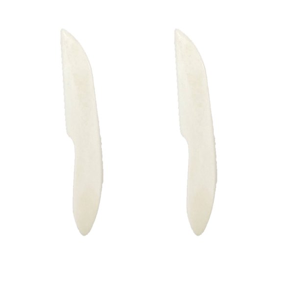 CCOCC 2 Pcs Natural Bone Folder, Flat Blade Creasing Tool for Bookbinding and Leatherwork, Precision Scoring Tool for Paper Crafts