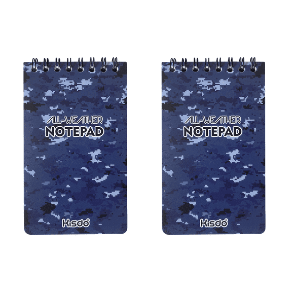 CCOCC 2 Pcs Notebook Waterptoof Graph Paper Notebook Made of Stone Paper Portable Spiral Notebook for Study and Work Navy Blue 3*5" 50 Sheets for School, Office, Travel, Journaling, Sketching