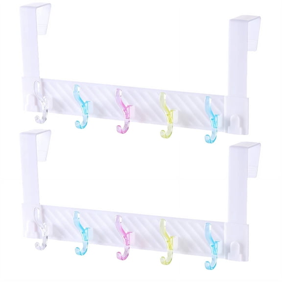 CCOCC 2 Pcs Over the Door Hooks Maximizes Vertical Storage Potential Over Door Hooks,Customizable for Different Door Thicknesses Plastic