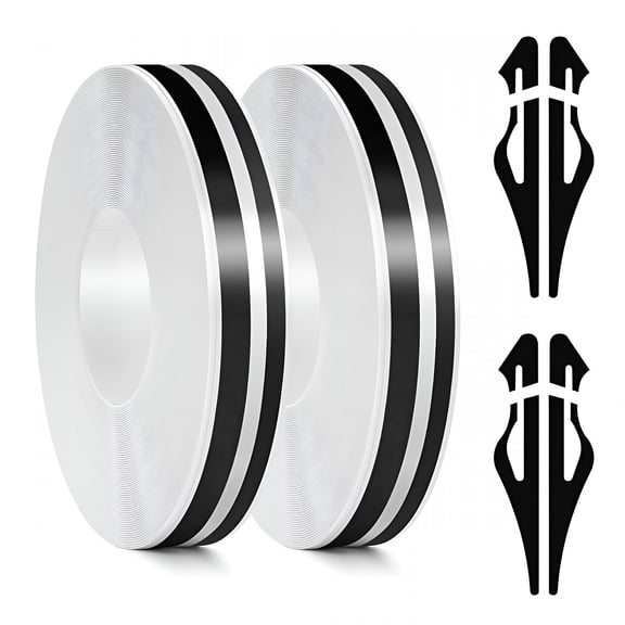 CCOCC 2 Rolls 32Ft Car Pinstripe Tape, Automotive Pinstriping Tape Stickers Vinyl DIY Stripes Pinstripe Emblems Trim Decals for Car, SUVs, Pickups, Motorcycle and Boat, Racing Stripes (Black)