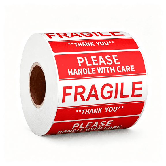 CCOCC 2" X 3" Fragile Stickers for Shipping and Moving Please Handle with Care Fragile Thank You Do Not Drop, Warning Stickers Fragile Labels, Permanent Adhesive(500 Labels, 1 Roll)