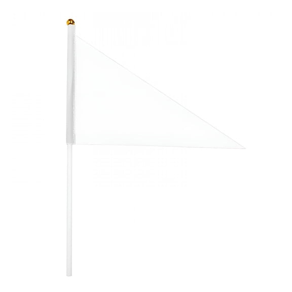 CCOCC 20 Pack Blank Pennant Flags on Wood Sticks, 15.7 x 11.8 Inch Mini Triangle Banners, DIY Craft Markers for Garden, Party