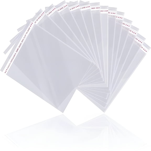 CCOCC 200 Pcs 5-1/2'' X 7-1/2'' Self Sealing Cellophane Bags,Clear Cellophane Cello Bags,Fit 5 X 7 Inch Cards Photos,A6 A7 Envelopes Candy