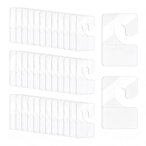 CCOCC 200 Pcs Clear Self Adhesive Hang Tabs Hooks, Heavy Duty J-Hook Hanging Tags Clear Plastic Hanger Tags for Retail Display in Business Shop Offices Home Hang Tags