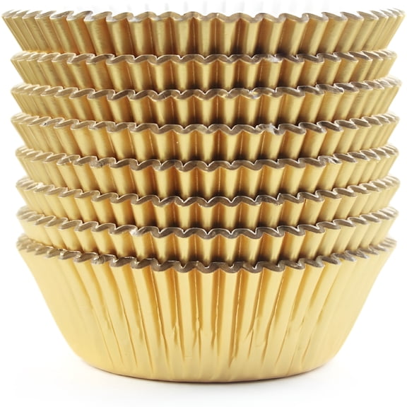 CCOCC 200 Pcs Gold Foil Cupcake Liners, Metallic Muffin Baking Cups Wrappers, Graduation Party Supplies