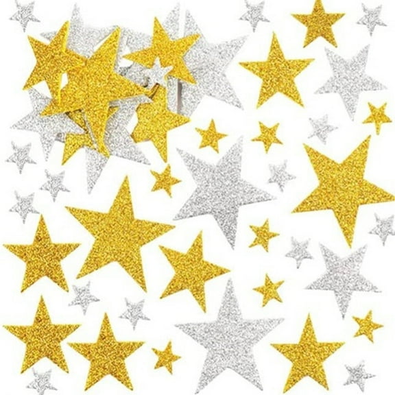 CCOCC 200 Pcs Star Stickers,Two-tone Design Holiday Stickers,Self-Adhesive Backing Star Shape Wall Stickers,Style1