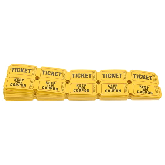 CCOCC 200 Pcs Yellow Raffle Tickets with Stubs, 5x2.5 Inch Numbered Admission Vouchers for Fundraisers, Parties, Giveaways, and Event Management