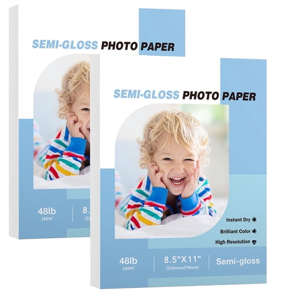 CCOCC 200 Sheets Semi Glossy Photo Paper 8.5x11 48lb 10Mil Photo Printer Paper for Inkjet&Laser DIY Professional Photos,Brochures,Flyers