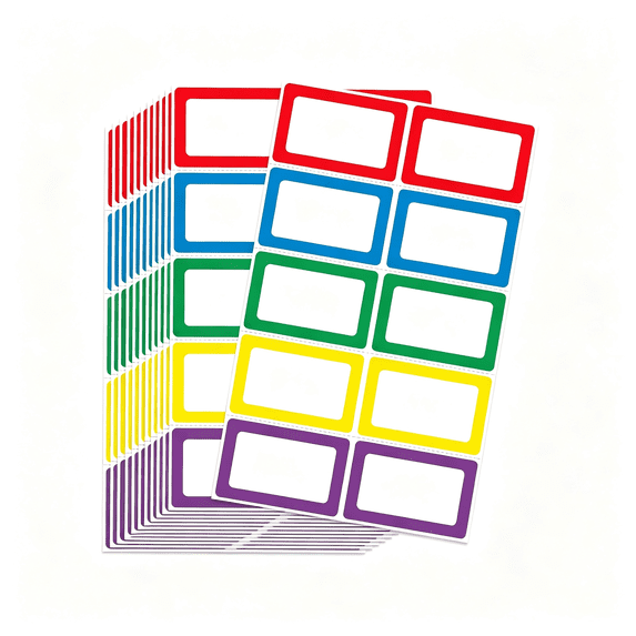 CCOCC 200 Stickers - 3.5" X 2.25" Colors Plain Name Tags Stickers with ...