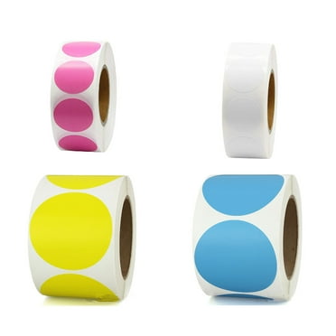 CCOCC 2000 Pcs Dot Stickers 1 Inch Round Colored Dot Stickers Removable Adhesive Label Stickers for Family Office and Study 500 Pcs/Roll (Red, Pink, Yellow, Green)