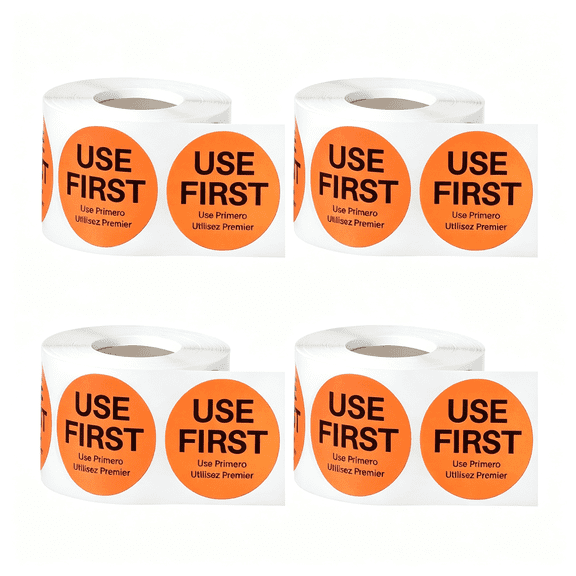CCOCC 2000 Pcs Use First Stickers Food Service 1.5 " Inventory Control Labels for Restaurant Permanent Adhesive Food Circle Dot Label Paper(Orange),Permanent Adhesive Food Labels