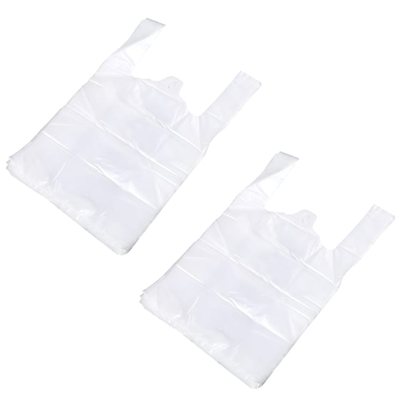 CCOCC 200Pcs 20X30Cm White Food Grade Plastic Bag With Handle Food Packaging Bag For Supermarket Store Grocery Food Storage Home Decor Plastic Grocery Bags With Handles