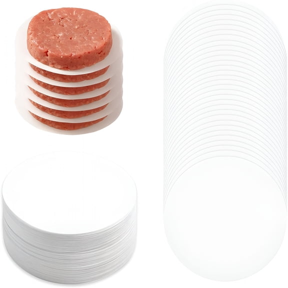 CCOCC 200Pcs Hamburger Patty Paper,4.5 Inch Round Non-Stick Patty Paper Sheets,Baking Parchment Rounds for Burger Press,Separating Burger Patty,Cookies and Baking