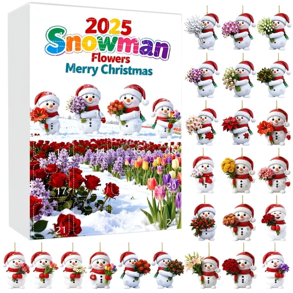 CCOCC 2025 Christmas Season: Adorable Santa Hat Monkey Theme 2D Flat Pendant Advent Calendar Featuring 24 Pieces of 2D Santa Hat Monkey Pendants Crafted with Double-Sided Printing Technology