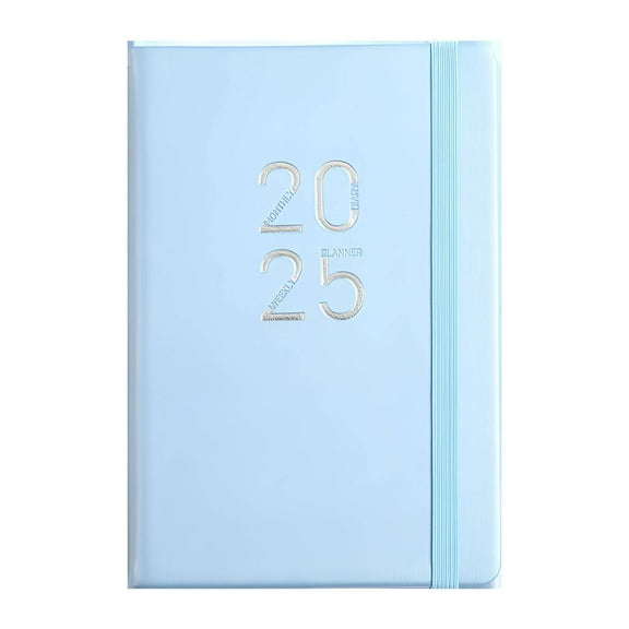 CCOCC 2025 Planner,PU Leather Cover Daily Planner 2025,Stylish Functional Design Daily Planner,Blue,A5