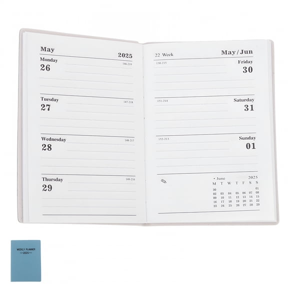 CCOCC 2025 Pocket Weekly Planner For Purse 2025 12 Month Pocket Size Monthly Planner 2025 Calendar Planner Book Ideal For Home School Blue