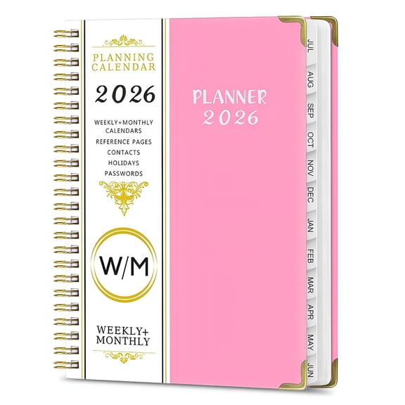 CCOCC 2026 Daily Planner Notebook, Large 365 Day Agenda with Hourly Calendar, Premium Paper Weekly Scheduler for Time Management, Work, School, Travel