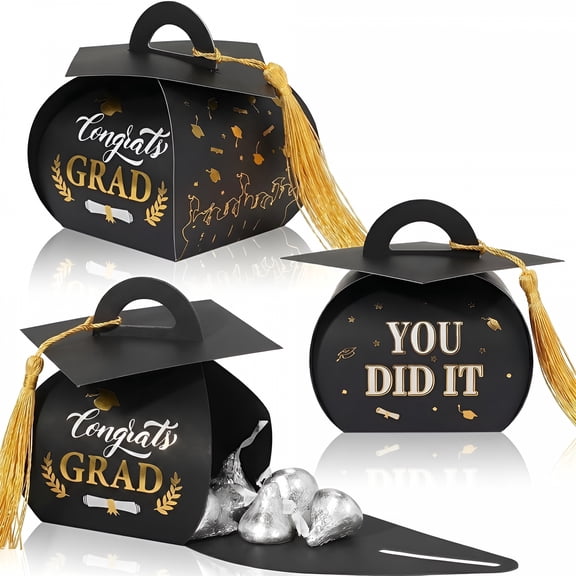 CCOCC 2026 Graduation Gift,Graduation Cap Candy Gift Box with Tassel,Graduation Party Favor Box,Graduation Party Supplies,Cap-Shaped Favor Boxes for Guests(25 Pcs)