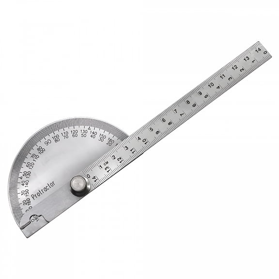 CCOCC 2026 New 0-180 Degrees Protractor with Ruler Durable Metal Ruler Angle Finder Tool for Carpenters Architects Painters