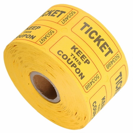 CCOCC 2026 New 1 Roll Raffle Tickets for Auctions Yellow Carnival Raffle Tickets for Party, School, Fundraising, Trade Show, Event Entry Tickets for Event Supplies